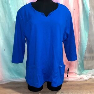 Jaanuu Royal Blue 2X Scrub Top NWT